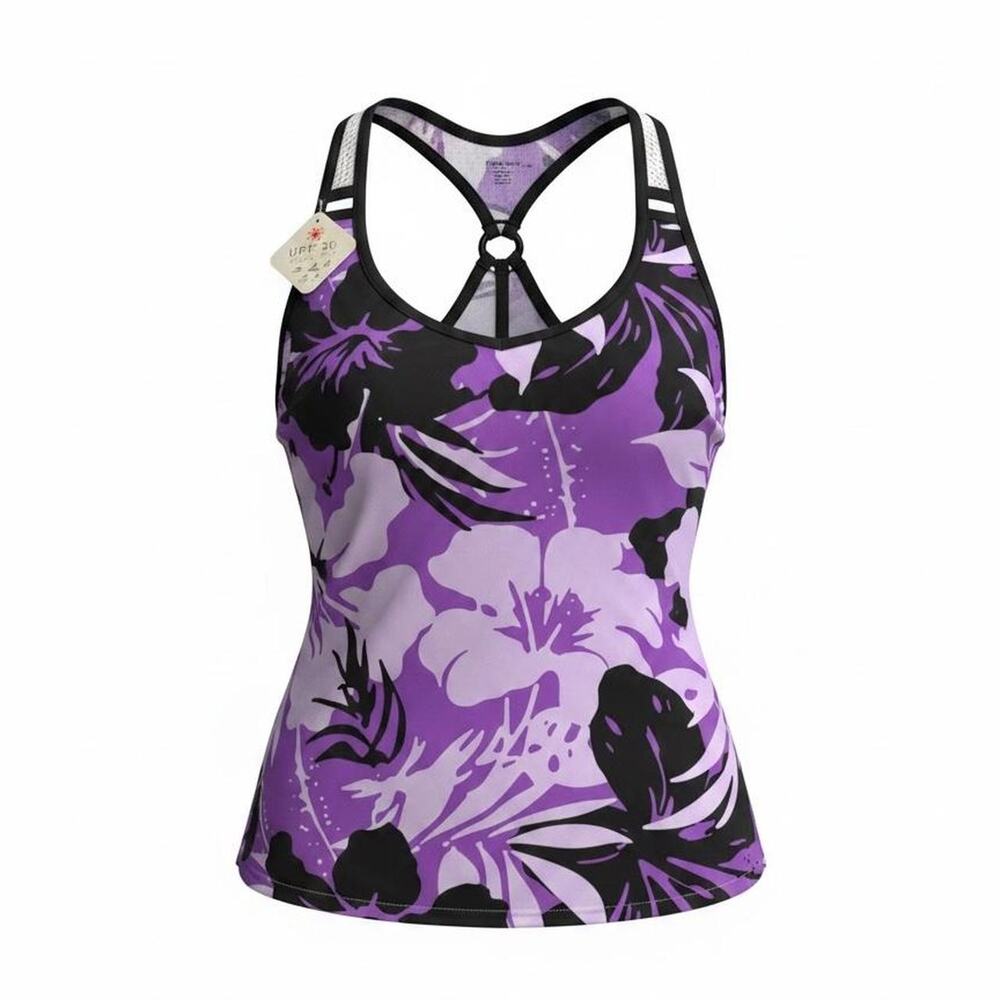 Gerry Floral Swim Tankini Tank Racerback Women's Top Size S